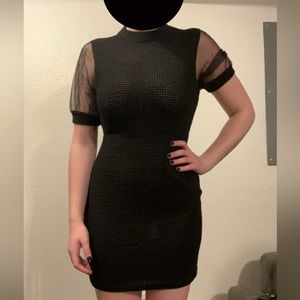 Black knit dress